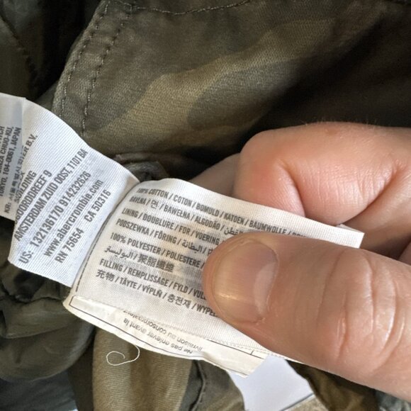 Abercrombie & Fitch Men’s Camo Military Field Jacket XS Army Green Cotton Lined - Picture 9 of 9